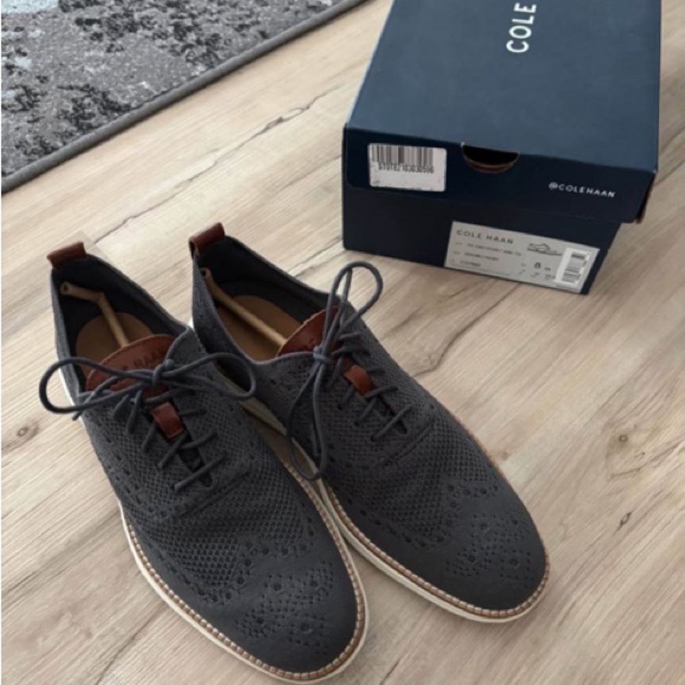 Cole Haan Gray Wingtip Oxfords